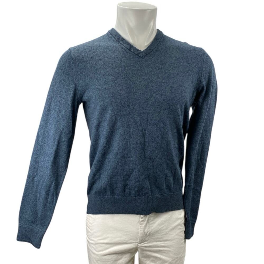 Banana Republic Men's Blue Cashmere Long Sleeve V Neck Sweater Sweatshirt Top S